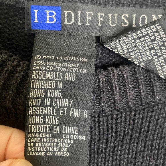Vintage IB Diffusion Sequined Sweater Womens L Ramie Cotton Button Embellished F - Picture 3 of 13